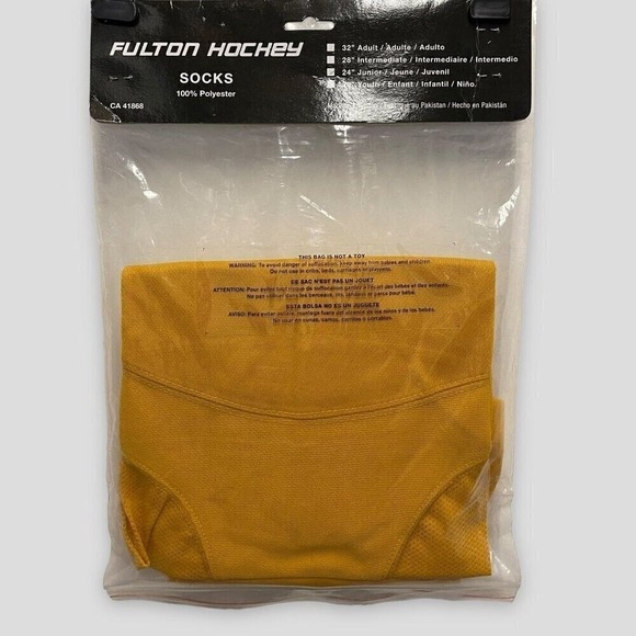 Fulton JUNIOR 24" performance 2 tone hockey socks gold/white - Picture 2 of 2